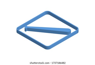 Blue isometric icon illustration of a baseball bat