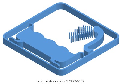 Blue isometric illustration of bathing
