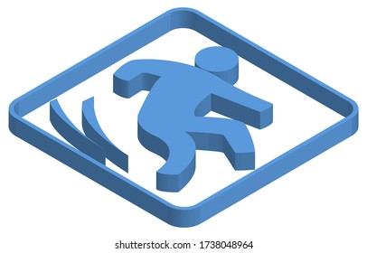Blue isometric illustration of smooth surface attention