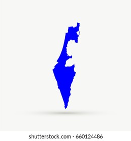 Blue Israel Map Illustration