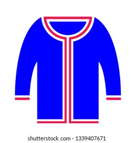 blue jacket flat illustration isolated on white. City life and life style series