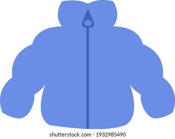 Blaue Jacke, Illustration, Vektorgrafik auf weißem Hintergrund.