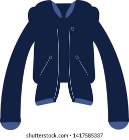 Blue jacket isolated vector illustration