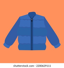 blue jacket on orange background