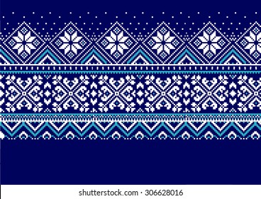 blue Jacquard pattern fair isle