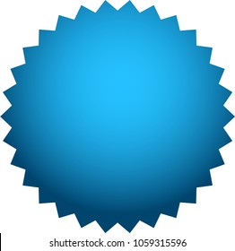 Blue jagged badge