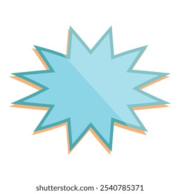 Forma de estrella dentada azul que llama la atención sobre la información importante