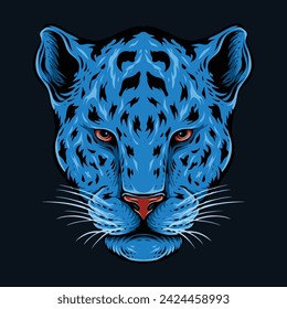 diseño de camiseta de ilustración de jaguar azul