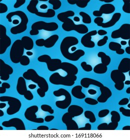 A blue jaguar spotted background. Seamlessly repeatable. Eps 10 Vector.