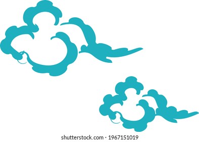 blue japanese cloud pattern art