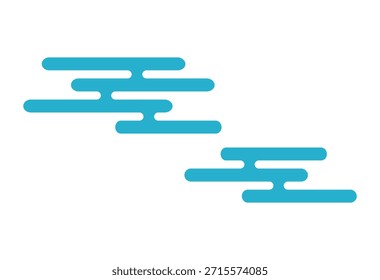 Blue Japanese Cloud Pattern – Traditional Asian Decorative Element