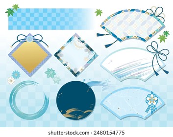 Blue Japanese pattern design templates