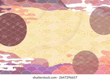 Fondo de patrón de nami de patrón japonés azul