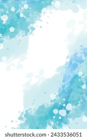 Blue Japanese Pattern Watercolor Background
