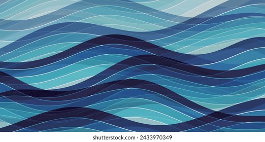 Fondo de onda de patrón japonés azul