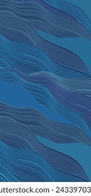 Blue Japanese Pattern Wave Background