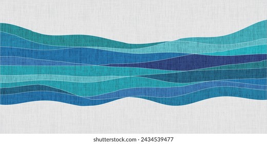 Blue Japanese Pattern Wave Background