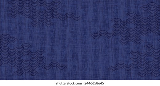 Fondo de onda de patrón japonés azul