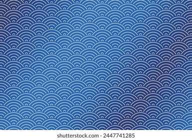 Blue Japanese Pattern Wave Background