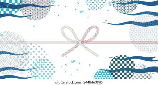 Fondo de onda de patrón japonés azul