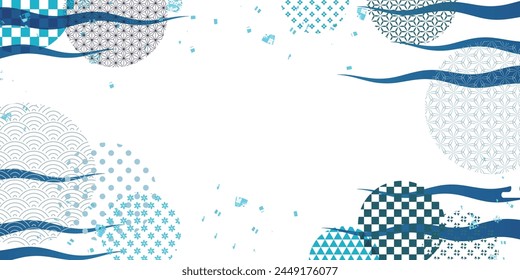 Blue Japanese Pattern Wave Background