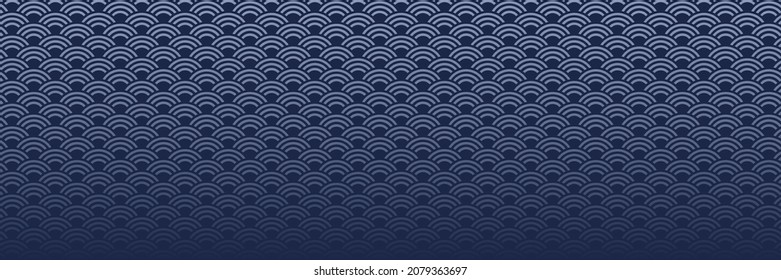 Patrón japonés azul sin soldadura, fondo oriental. Ilustración del vector