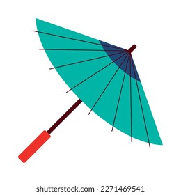 blue japanese umbrella isolated icon