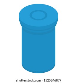 Blue jar box icon. Isometric of blue jar box vector icon for web design isolated on white background