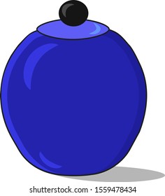 Frasco azul, ilustración, vector sobre fondo blanco.