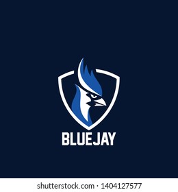 blue jay bird color head mascot logo icon designs vector illustration