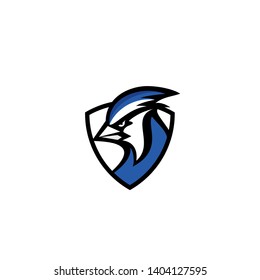 blue jay bird color head mascot logo icon designs vector illustration