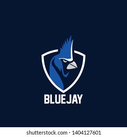 blue jay bird color head mascot logo icon designs vector illustration