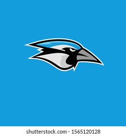 blue jay bird color head mascot logo icon designs vector illustration