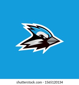 blue jay bird color head mascot logo icon designs vector illustration