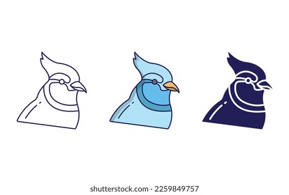 Blue Jay bird icon vector illustration