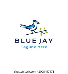 Blue Jay Bird Logo Design Vector Illustration