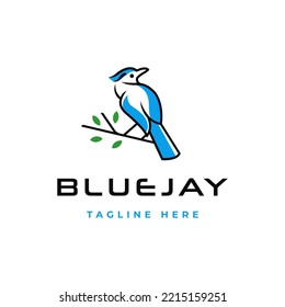 Blue Jay Bird Logo Design Vector
