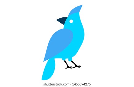 blue jay bird logo icon design vector illustartion