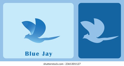 
Blaujay-Vogellogo mit minimalistischem Design