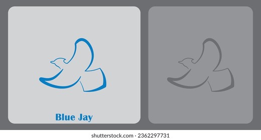 
Blaujay-Vogellogo mit minimalistischem Design