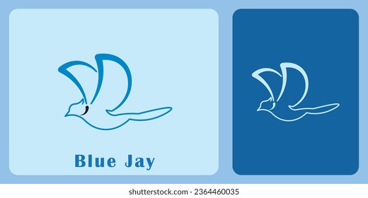 
Blaujay-Vogellogo mit minimalistischem Design