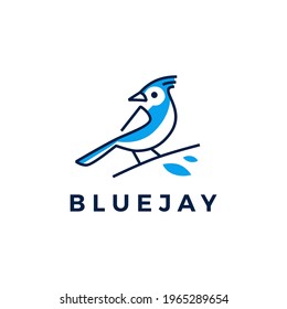 Blue Jay Bird Logo Vector Icon Illustration