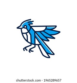 blue jay bird logo vector icon illustration