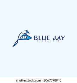 Blue jay bird logo vector design. Modern creative design