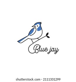 Blue Jay Bird Logo Vector Icon Illustration