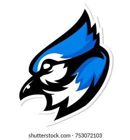 Blue jay bird mascot logo