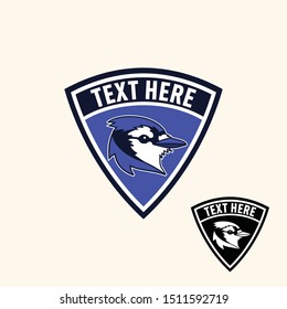 Blue jay bird retro patch for sport team or apparel