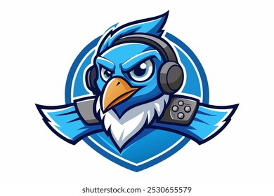 Blue Jay cabeça mascote logotipo design vetor