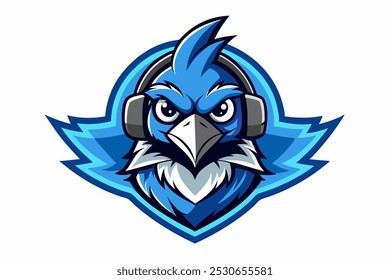 Blue Jay cabeça mascote logotipo design vetor