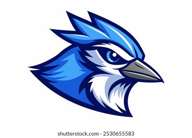 Blue Jay cabeça mascote logotipo design vetor